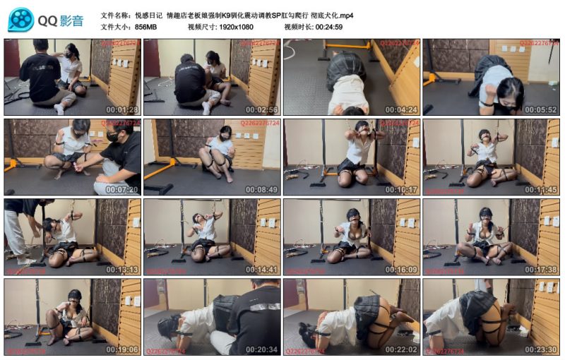 悦感日记 情趣店老板娘强制K9驯化震动调教SP肛勾爬行 彻底犬化-逍遥自在